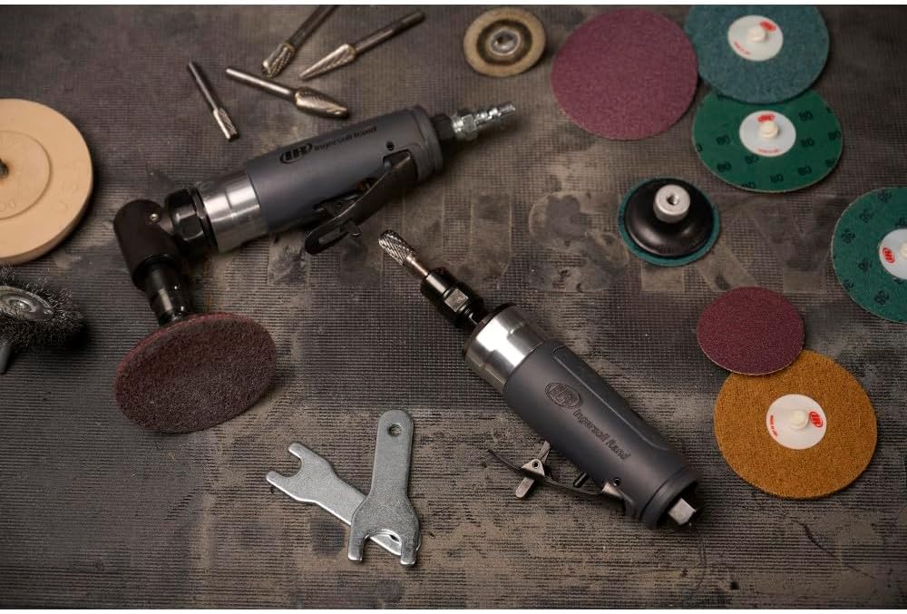 Ingersoll Rand 302B Angle Air Die Grinder, 20,000 RPM, 0.33 HP, 1/4" Collet, Rear Exhaust