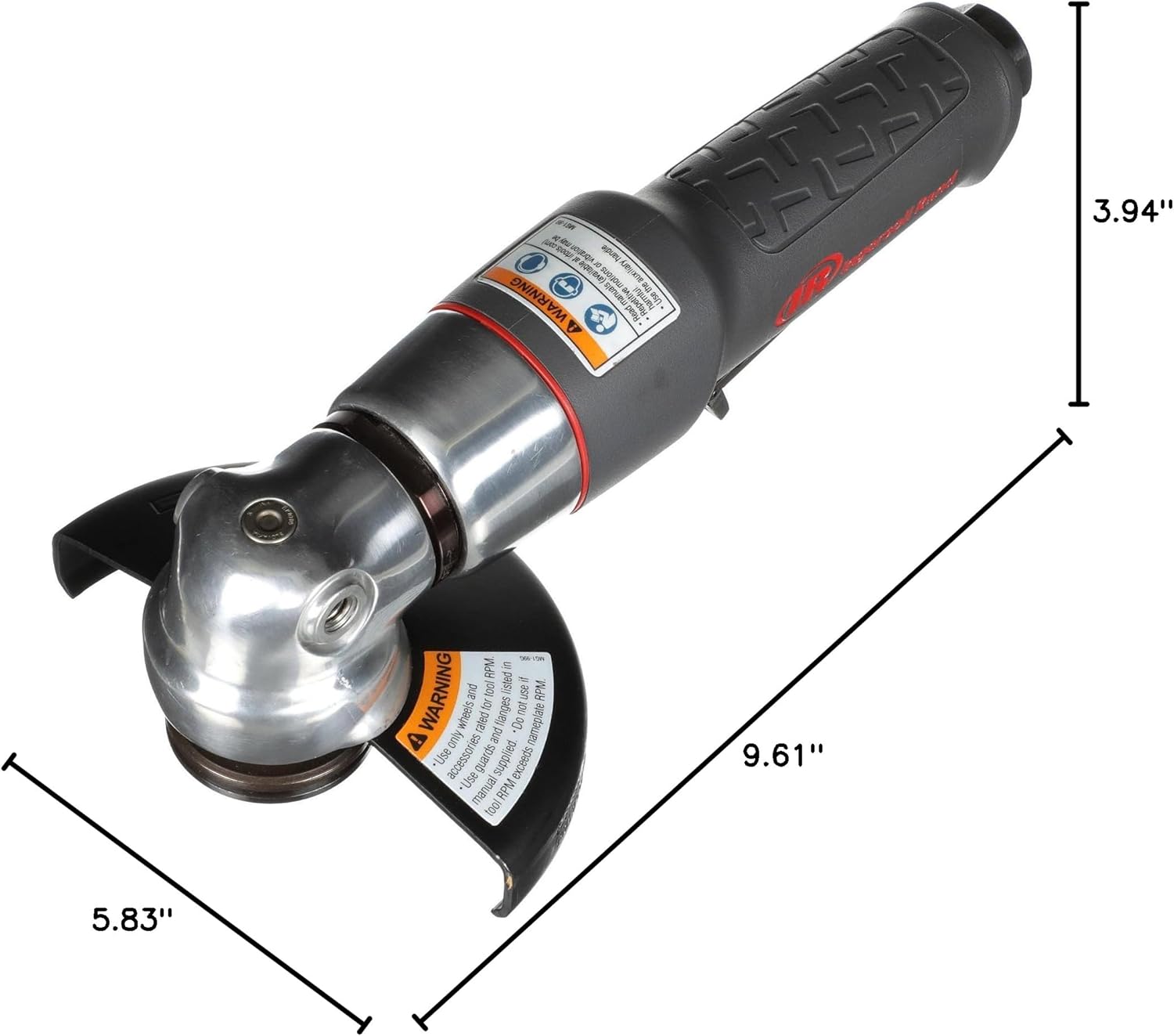 Ingersoll Rand 3445MAX Air Angle Grinder/Cut-off Tool, 4.5" Wheel, 12,000 RPM, 0.88 HP, 5/8"-11 Thread, Rear Exhaust