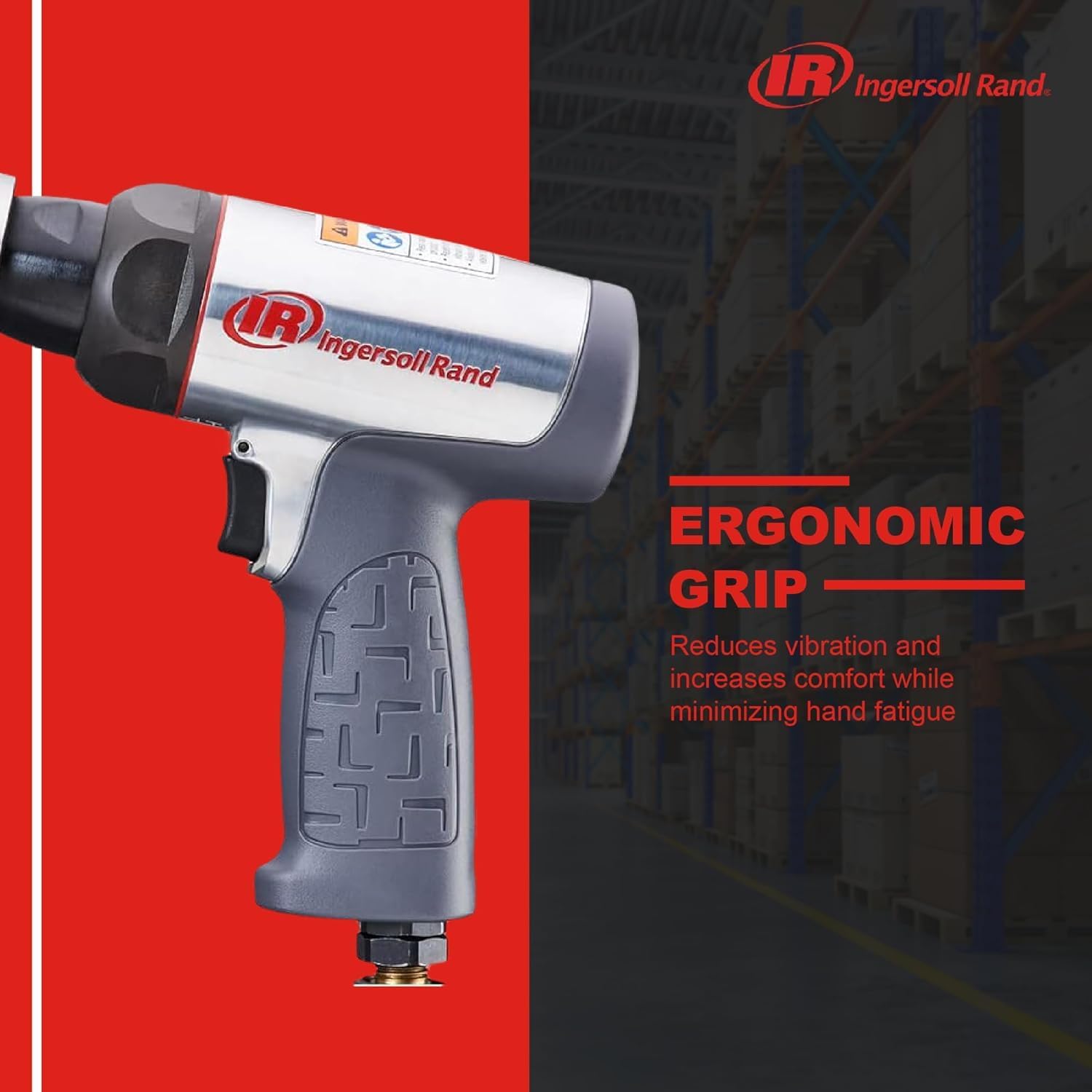 Ingersoll Rand 123MAXK Vibration Reduced Air Hammer 5-Piece Chisel Set, 3,530 BPM, 2-5/8" Stroke, Round Shank