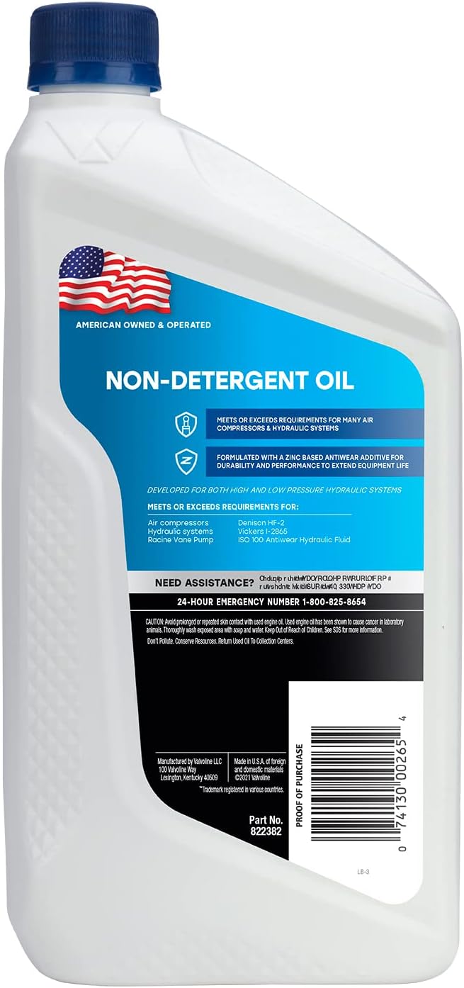 Valvoline Non-Detergent Oil SAE 30 822382 1 Quart - Case Of 6