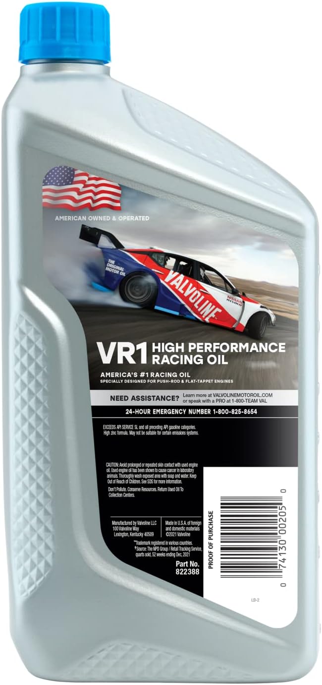 Valvoline VR1 Synthetic Racing Oil 679083 1 Quart - Case of 6