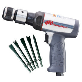 Ingersoll Rand 123MAXK Vibration Reduced Air Hammer 5-Piece Chisel Set, 3530 BPM, 2-5/8" Stroke, Round Shank