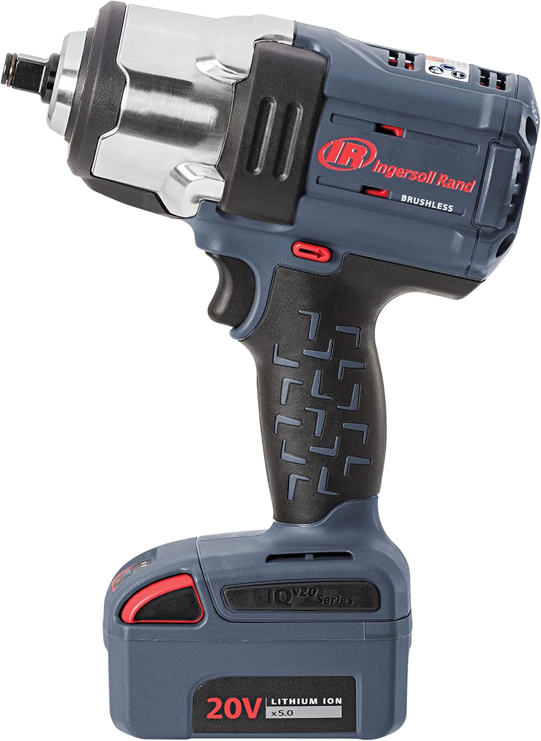 Ingersoll Rand W7152-K12 1/2" 20V Cordless Impact Wrench 1 Battery Kit, 1500 ft-lb Torque, Friction Ring Retainer, Pistol