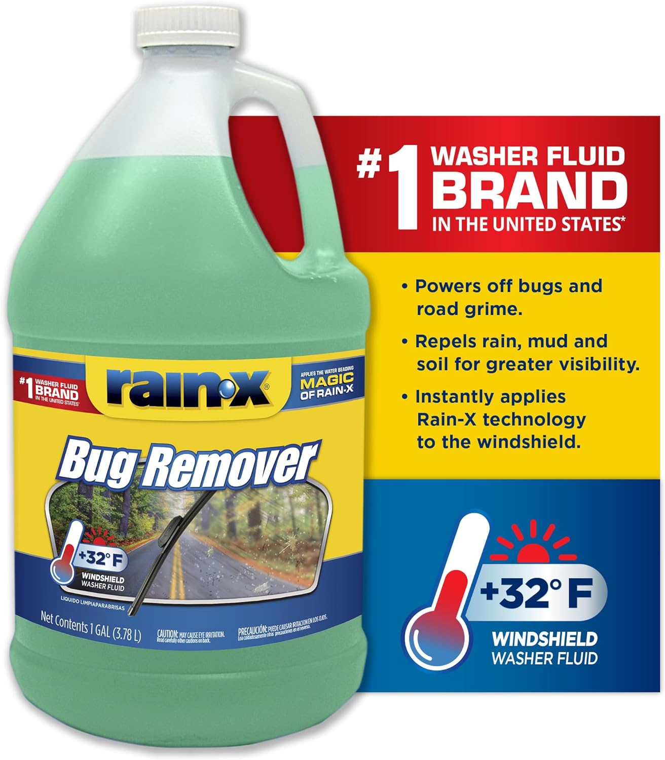 Rain-X RX68806 Bug Remover Windshield Washer Fluid 1 Gallon