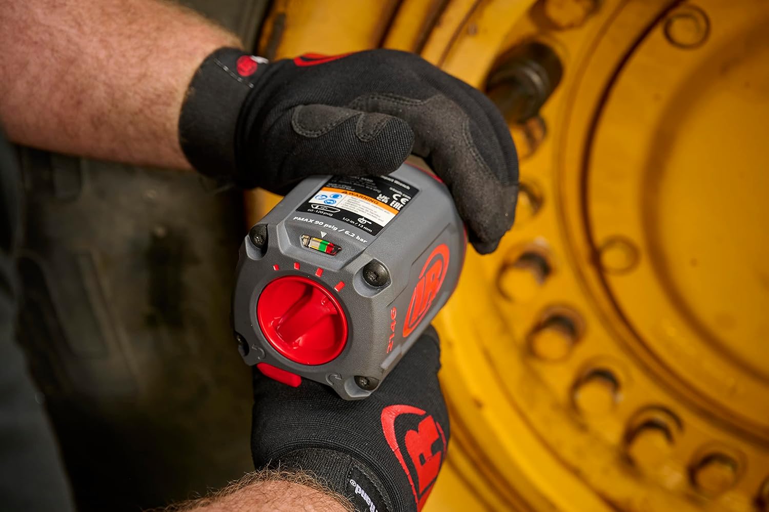 Ingersoll Rand 2146Q1MAX-6 3/4" Air Impact Wrench, 6" Ext Anvil, Quiet, 2,000 ft-lb Torque, Friction Ring-Thru-hole Retainer, Pistol
