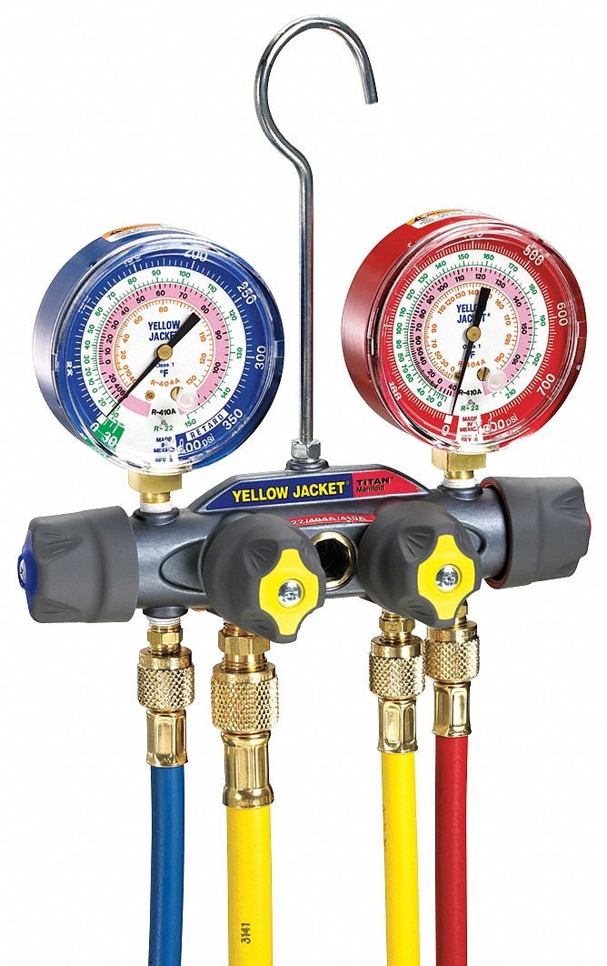 Yellow Jacket 49968 Charging Manifold | Red/Blue