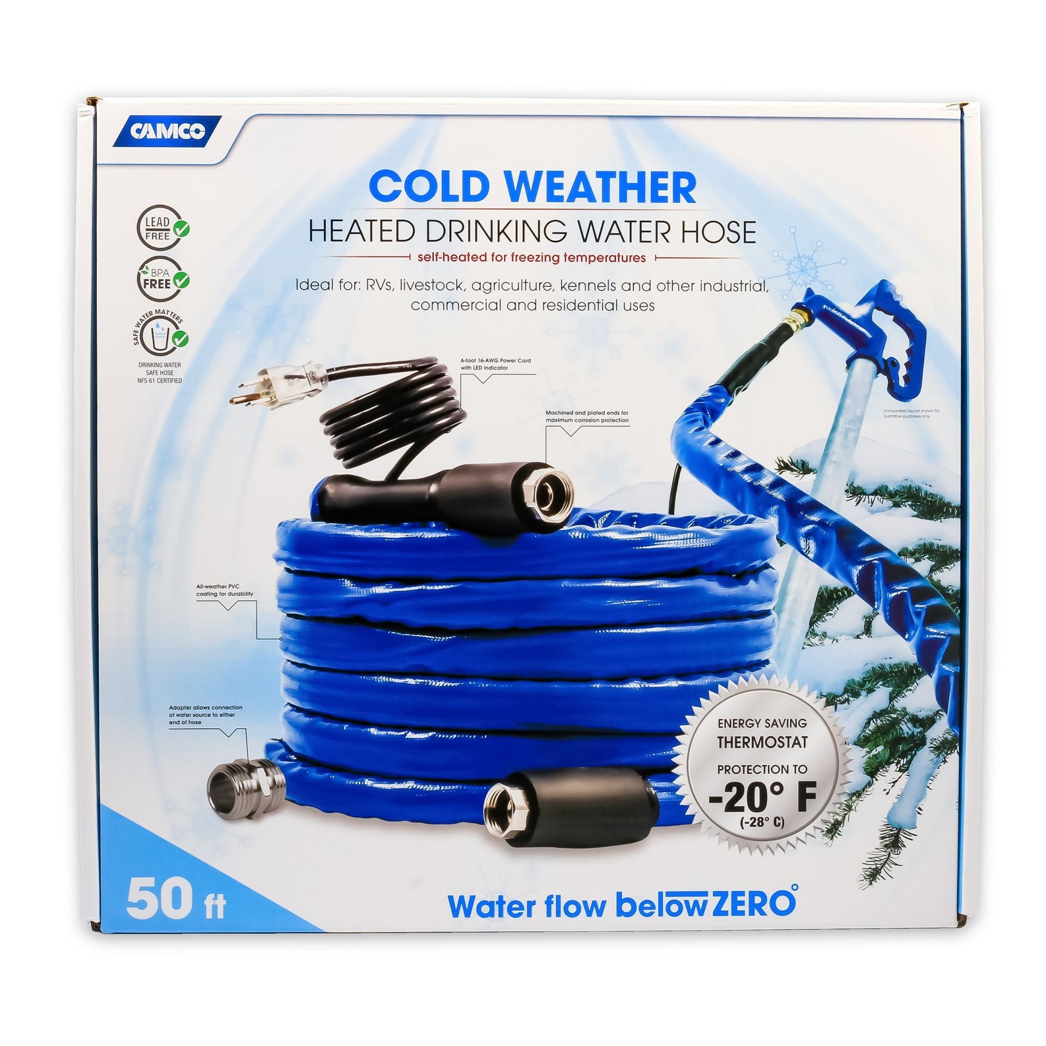 Camco Heated Drinking Water Hose-40 50'