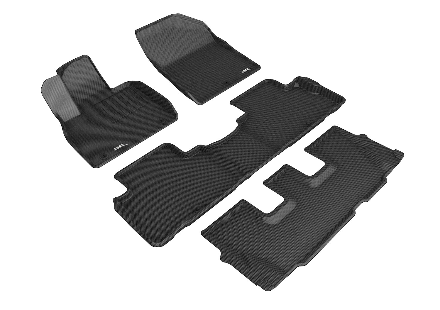 3D KAGU FLOOR MAT 3 ROW SET BLACK