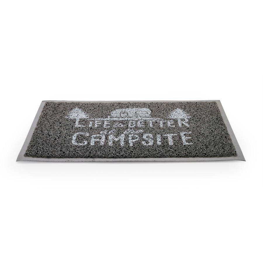 CAMCO 53200 Life Is Better At The Campsite  Scrub Rug  Grey/White  Small