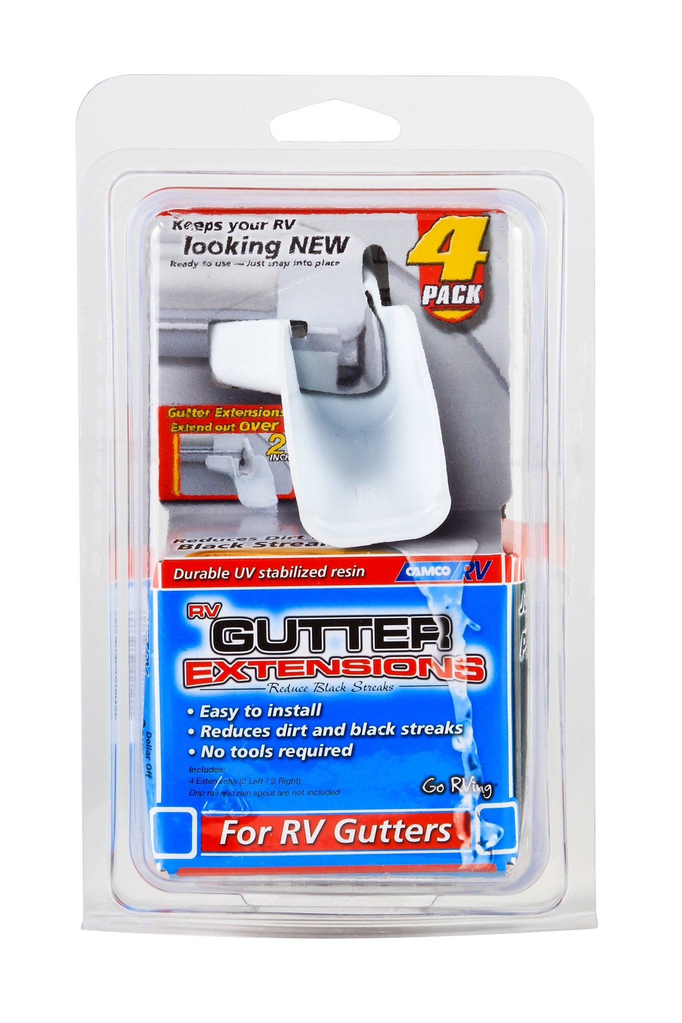 Camco Gutter Extensions  White  Set Of 4