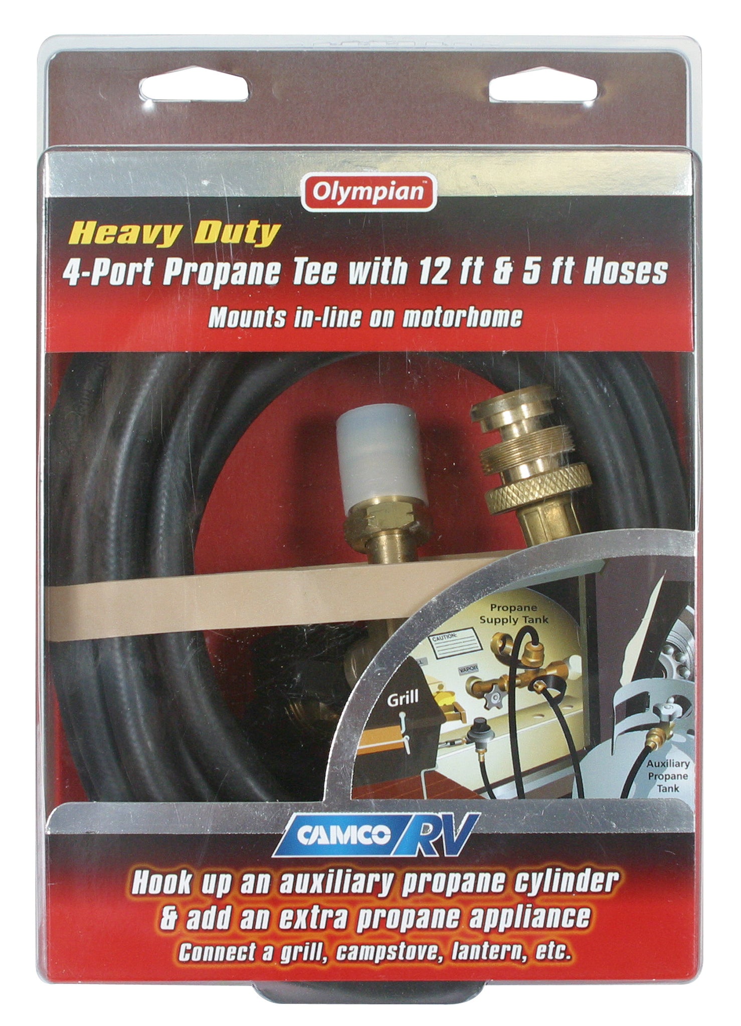 CAMCO BRASS TEE W/ 4PTS / 5' & 12' HOSES